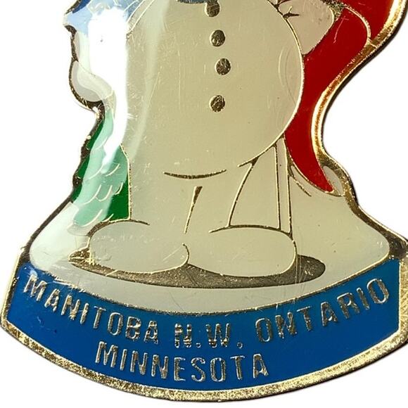 Vintage Lions Club Int. Snowman Pin, Manitoba N.W. Ontario Minnesota, 5M - Picture 3 of 4